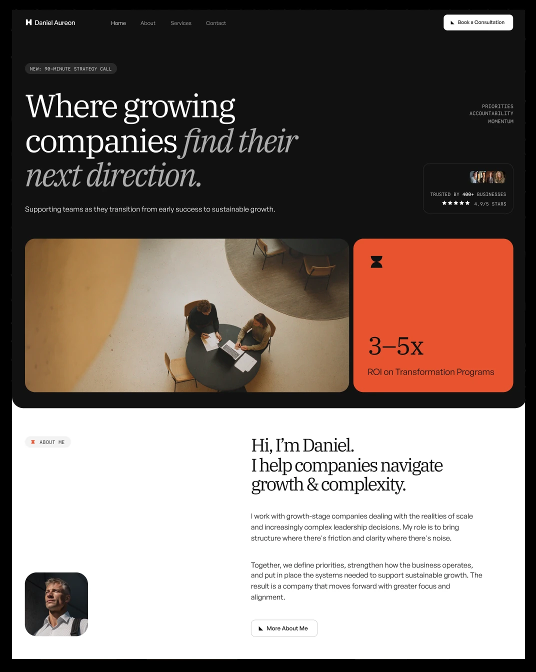 Business consulting website template made with the SitePanda editor